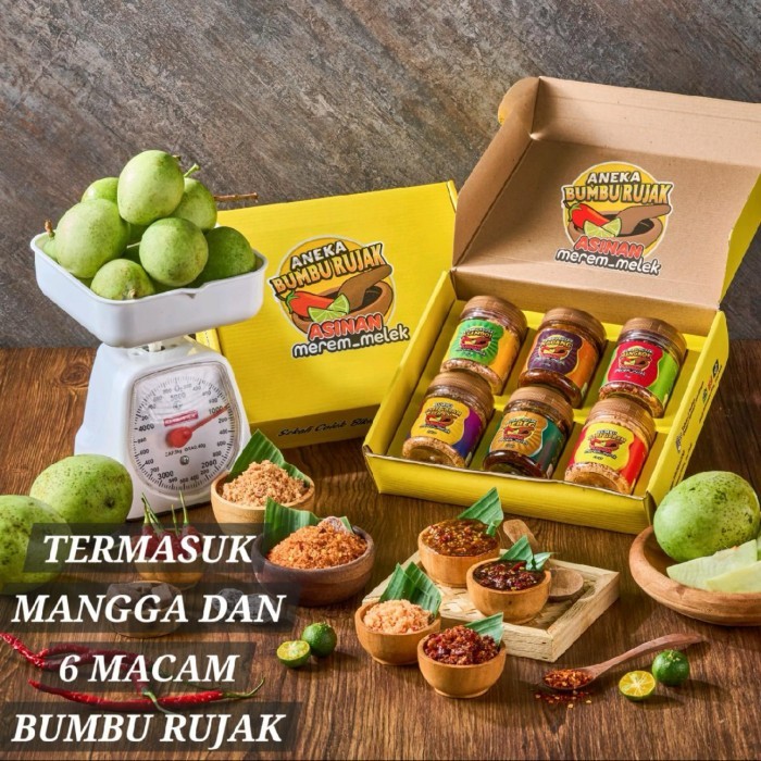 

Sale Mangga Muda 1 Kilo + Aneka Bumbu Rujak Lengkap ( Isi 6 Toples )