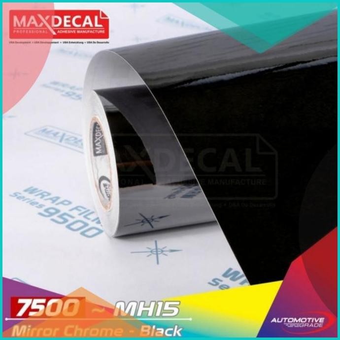 Sticker Maxdecal 7500 MH15 Black Mirror Chrome Krom Premium Wrap 140B