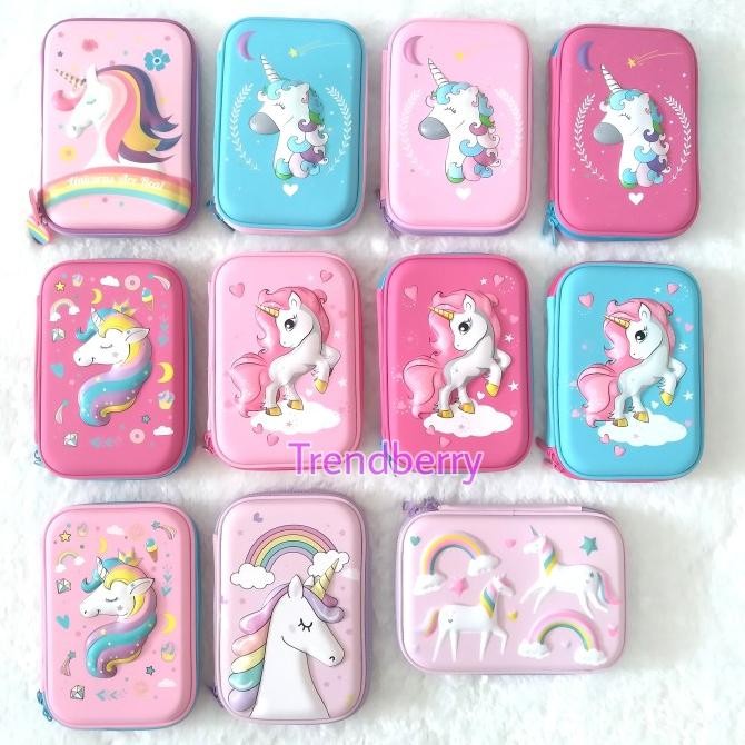 

Tempat pensil unicorn kotak pensil pensil case hardtop 3D unicorn lucu BS