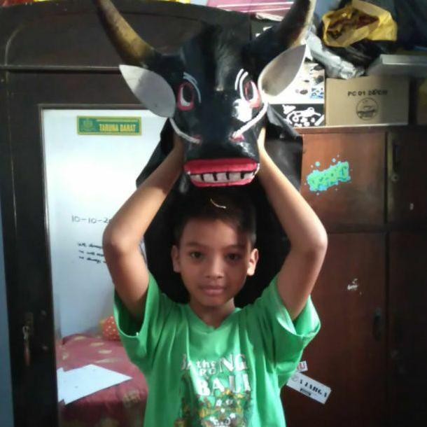 Bantengan Sapi Barongan Sapi Jaranan Caplok Ada Kain Mainan Bantengan Anak Hobi Anak Kesenian Banten