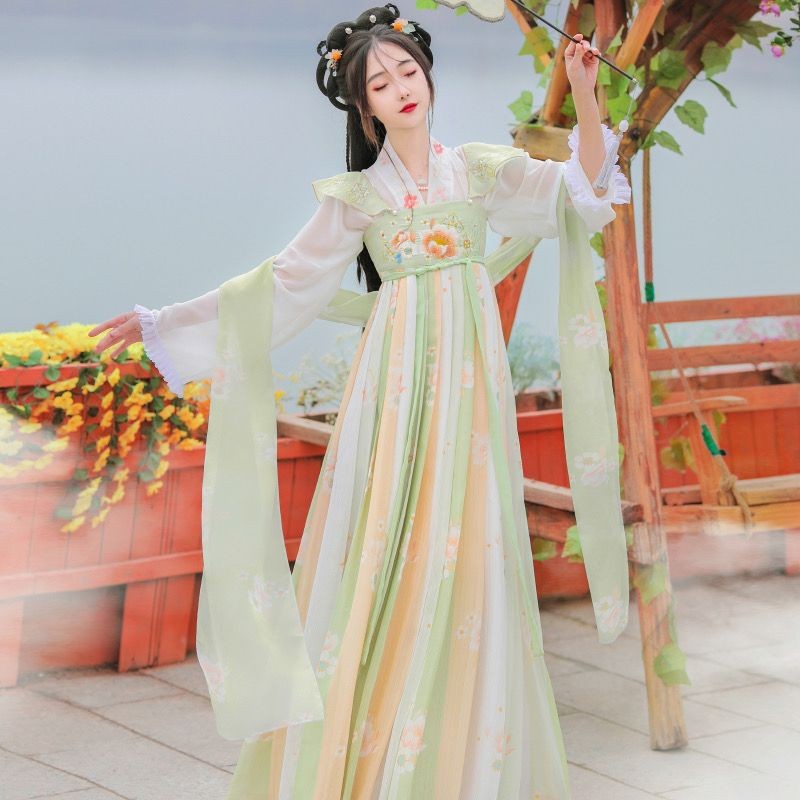 Hanfu Rok Setelan Wanita Motif Bordir