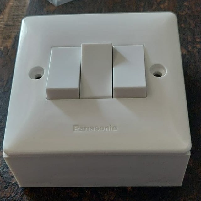 Saklar Triple Panasonic + OB dus Segi Outbow White Putih