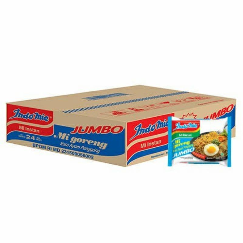 

Indomie Goreng JUMBO Rasa Ayam Panggang 24pcs Per Dus