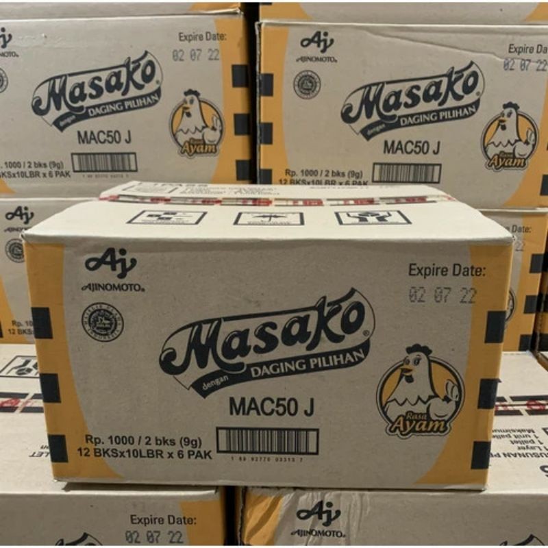 

Masako 10gr ayam 12bks x 10lbr x 6pak(1dus)