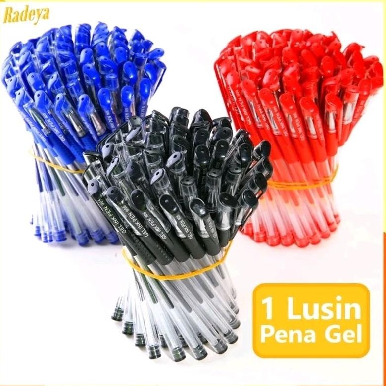 

RADEYA Pulpen 1 Lusin Isi 12 Pcs Gel 0.5 mm Bisa Diisi Ulang Balpoint Tinta Gel Import Murah