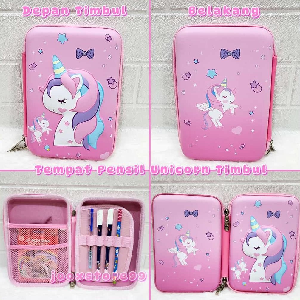 

ORIGINAL Tempat Pensil Karakter Timbul 3D Kotak Pencil Anak Sekolah Squisy 3D Pencil Case Astronot Unicorn Timbul Up15