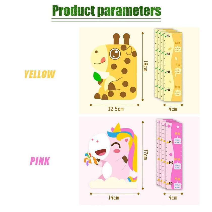 Alat Medis Lainnya 3D Kartun Pengukur Tinggi Badan Anak Magnet Sticker Dinding Animal Seri Baru 180C