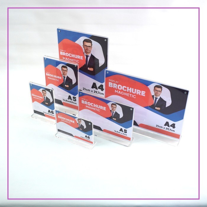 

Grosir Acrylic/Akrilik Tent Holder Magnetic / Tempat Brosure /Papan Menu A3 - Potrait Keren
