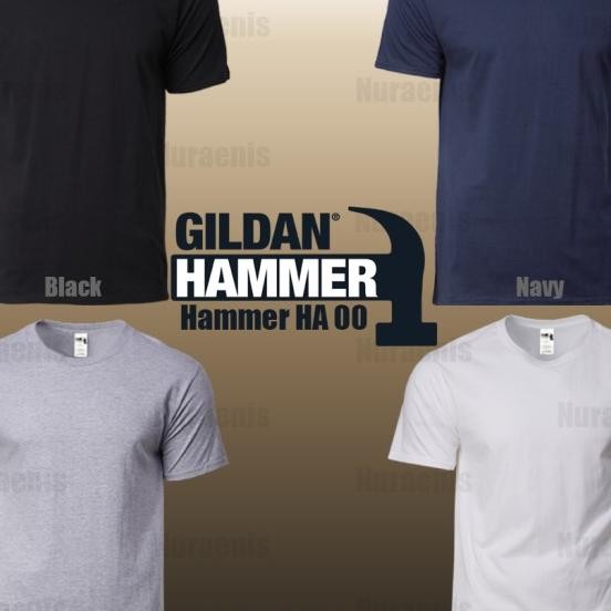Kaos Polos - Gildan Hammer Ha00 Cotton Combed 20S Built Up S-Xl