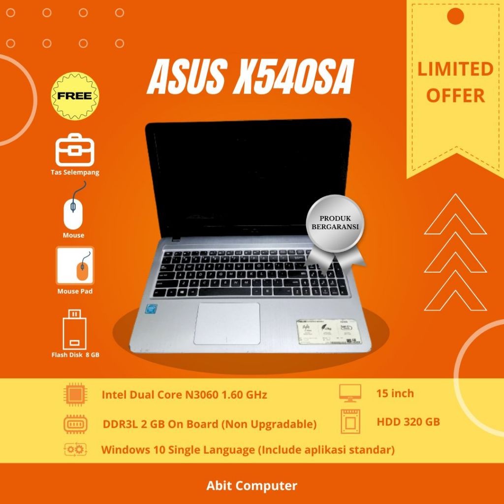 LAPTOP SECOND ASUS X540SA INTEL CELERON