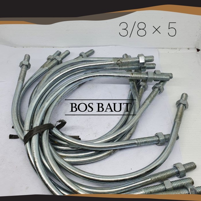 Baut U - U Bolt Galvanis 3/8" x 5"
