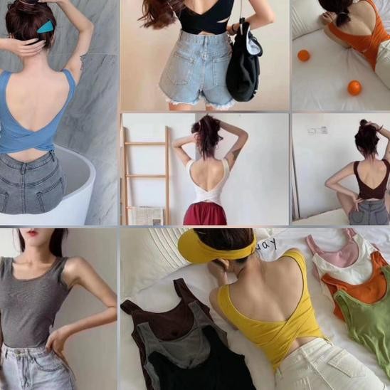 Tanktop Push Up Baless Sling Tanktop Tali Silang Belakang