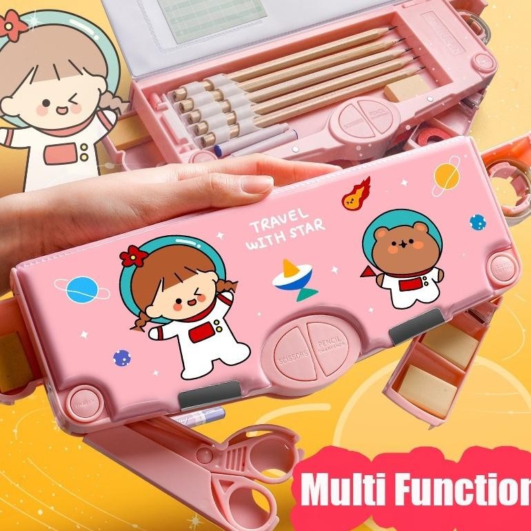 

fsd-34 Kotak Pensil Multifungsi Kotak Pensil Plastik Besar Pelajar Kartun Kawaii Kotak Alat Tulis Perlengkapan Hadiah Anak-anak Kotak Pena Termurah