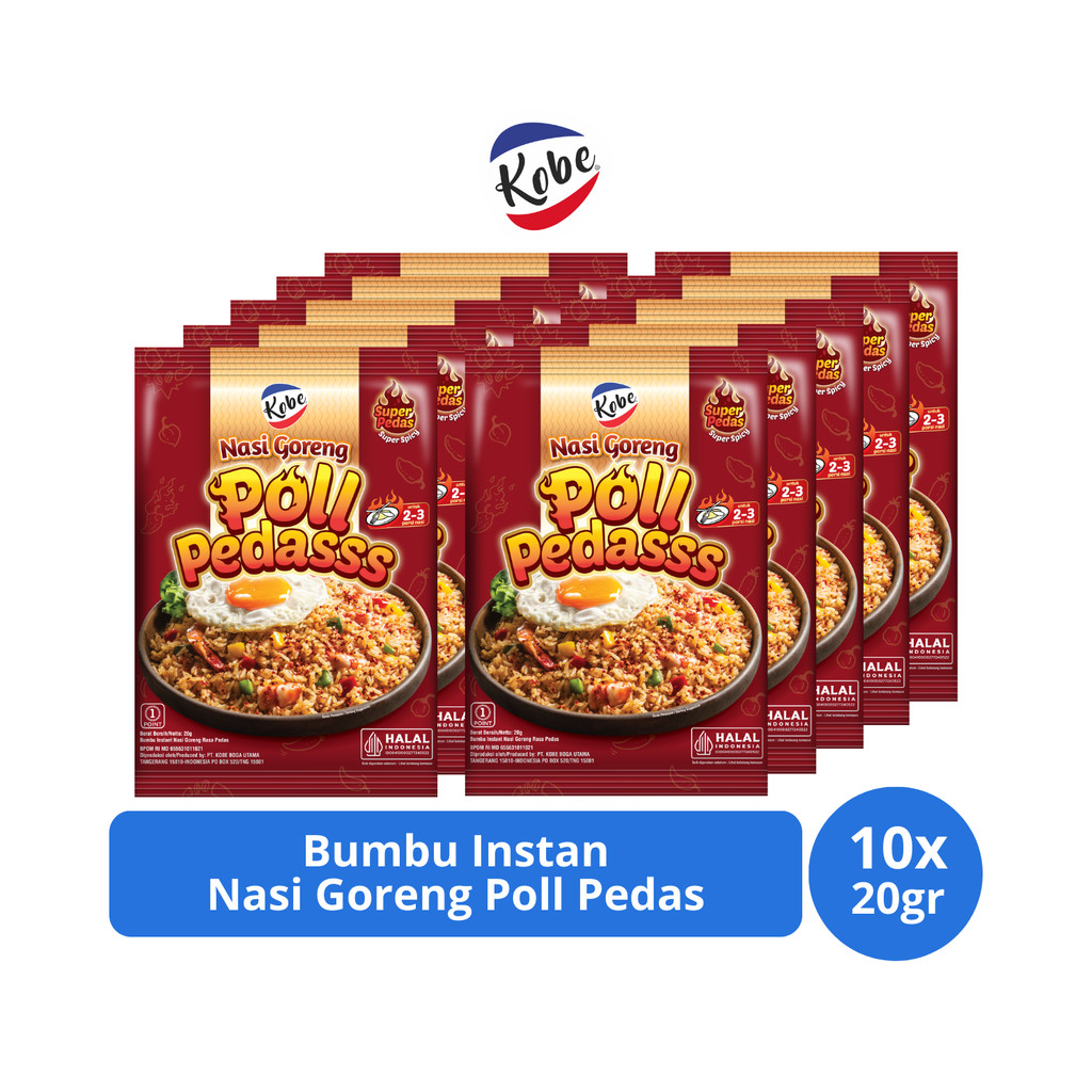 

Kobe Bumbu Instan Nasi Goreng Poll Pedas 20gr x 10 pcs
