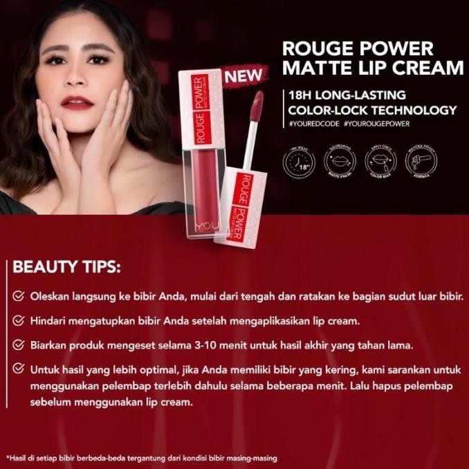 [ You ] Rouge Power Matte Lip Lipstik Original Tn Lama Shp24
