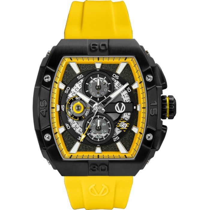 Jam Tangan CHRIST VERRA Pria Original CV 53606G-36 BLK/YLW