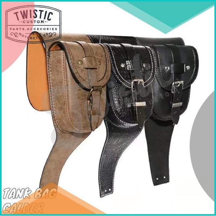 Tank Bag Tankbag Tas Tangki Calder Motor Harley Waterproof Kulit PU 1