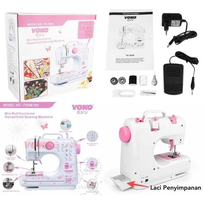 YOKO Mesin Jahit Portable ni 12 Pola Jahitan