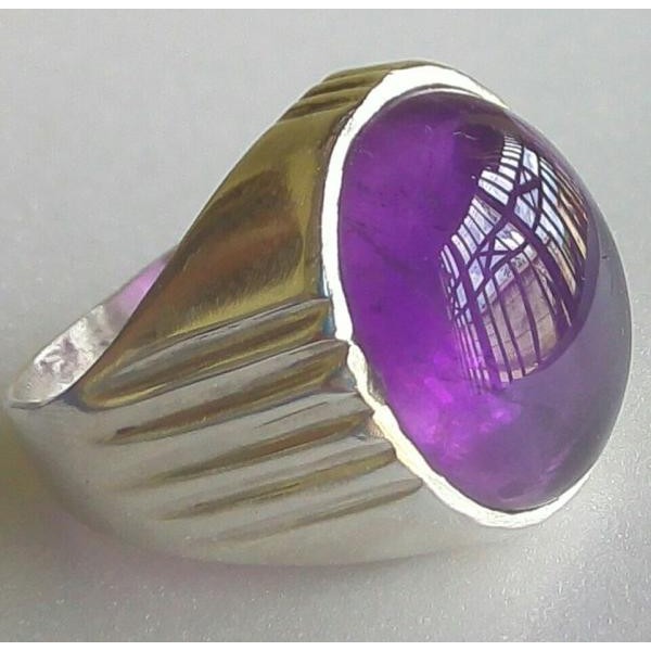 Cincin Pria Perak 925 Natural Amethys (Kecubung Ungu) 789Star