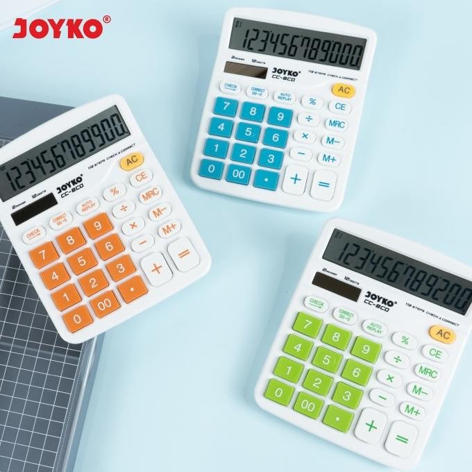 

m-4 Calculator Kalkulator Joyko CC-8 12 Digits Check Correct Premium