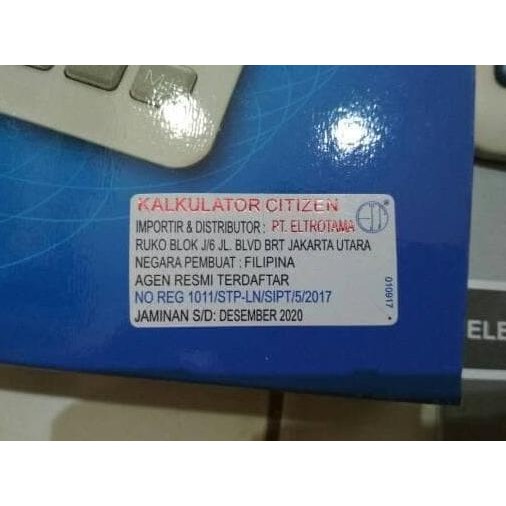 

er-23 Kalkulator Citizen SDC-868L Asli Original (DIJAMIN ORIGINAL) Terlaris