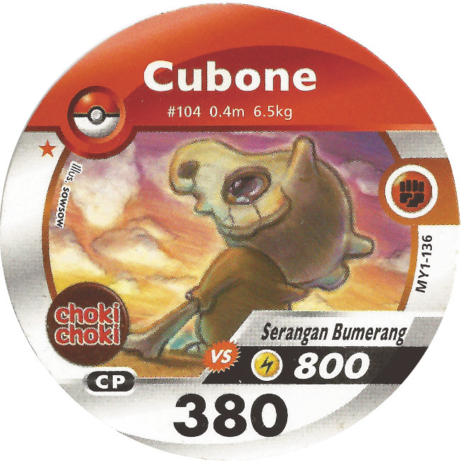 Kartu Pokemon Medalion Choki Choki Cubone
