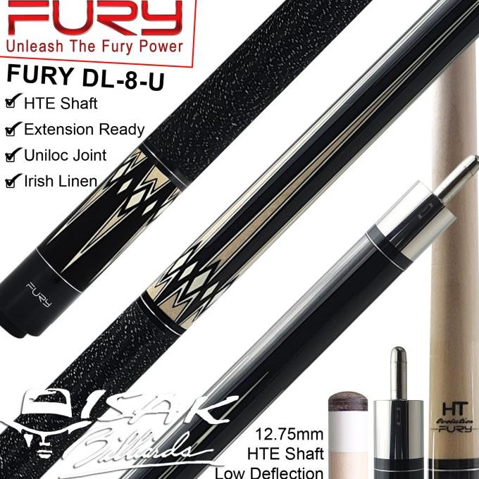 Fury DL-8 Maple Pool Cue - 13 mm - Billiard Stick Stik Biliar Bilyar