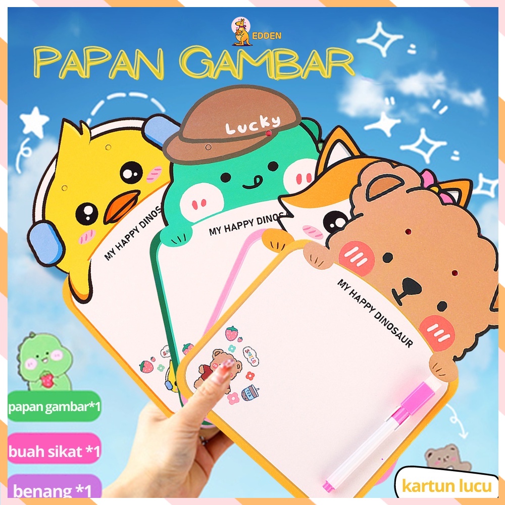 

Edden Mainan edukasi set papan tulis dan spidol Papan tulis anak mini Perlengkapan belajar anak