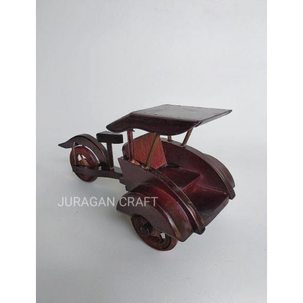 Terbatas Grosir Miniatur Pajangan Souvenir Diecast  Mobil Motor Kapal Becak Kayu Uk Mini Kri