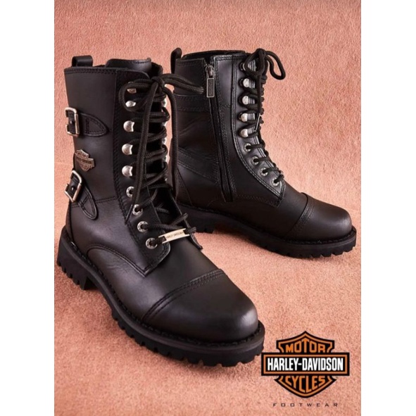 Boots wanita harley davidson belsa black original