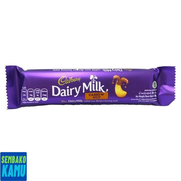 

Cadbury Dairymilk Cashewnut 30 gr - Cokelat