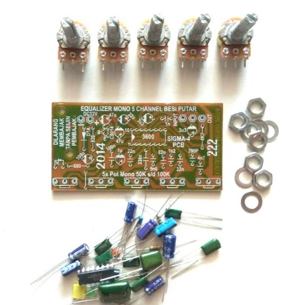 UDI539 Equalizer Tone Control Mono 5 Potensio DIY kit +++