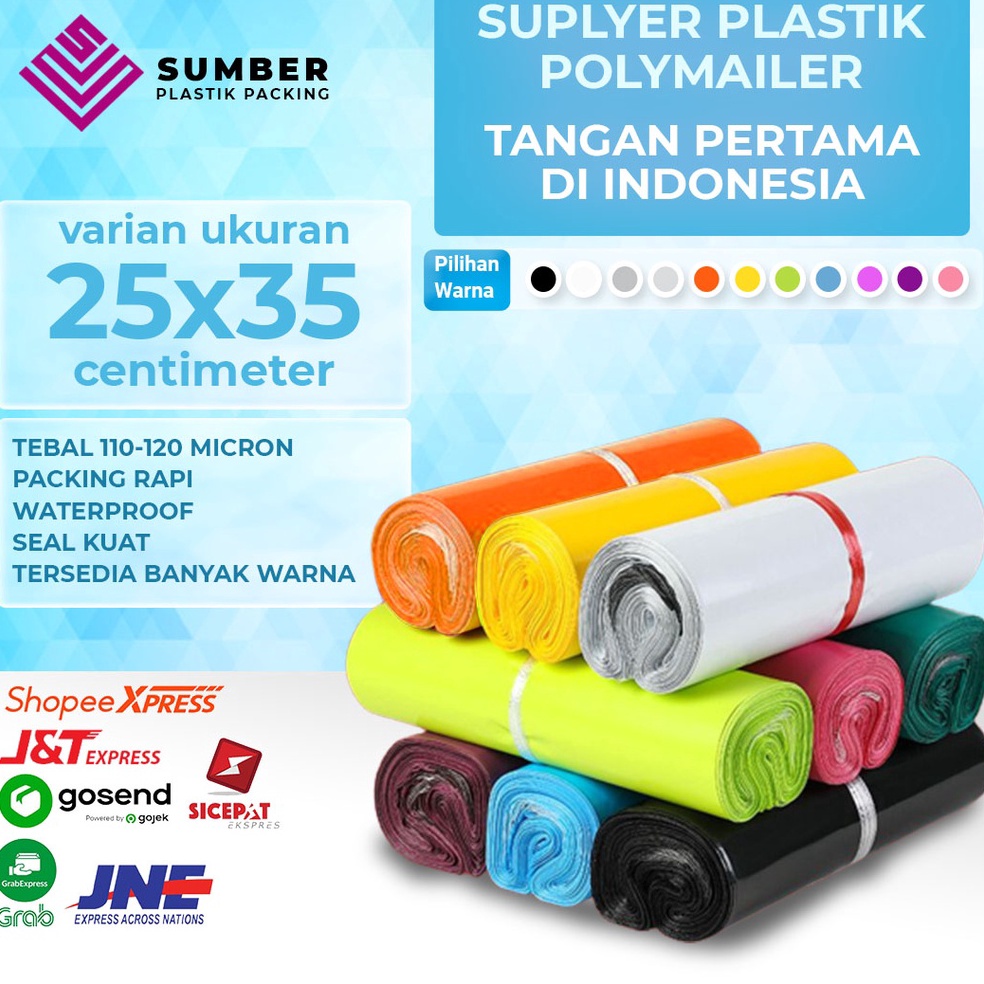 

[PROMO LSN3] [100 PCS] 25X35 PLASTIK PACKING POLYMAILER TEBAL WARNA LENGKAP TERMURAH PACKING ONLINE Order lagi