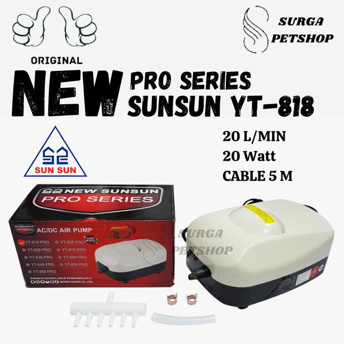 (:(:(:(] NEW SUNSUN YT 818 PRO POMPA AERATOR AC DC AKUARUM KOLAM IKAN YT818