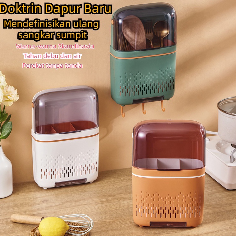 Terkini♥Ready Stock/Tempat Sendok garpu ESTETIK TEMPAT SENDOK GANTUNG MURAH RAK SENDOK GARPU KOREA T