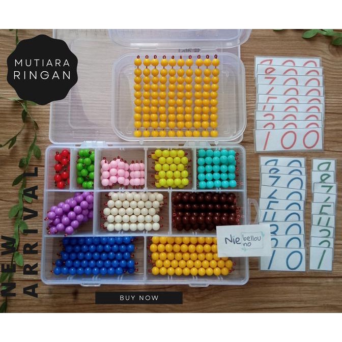 best produk] Montessori Math Beads | Decanomial Beads | Mutiara Ringan (Doff)