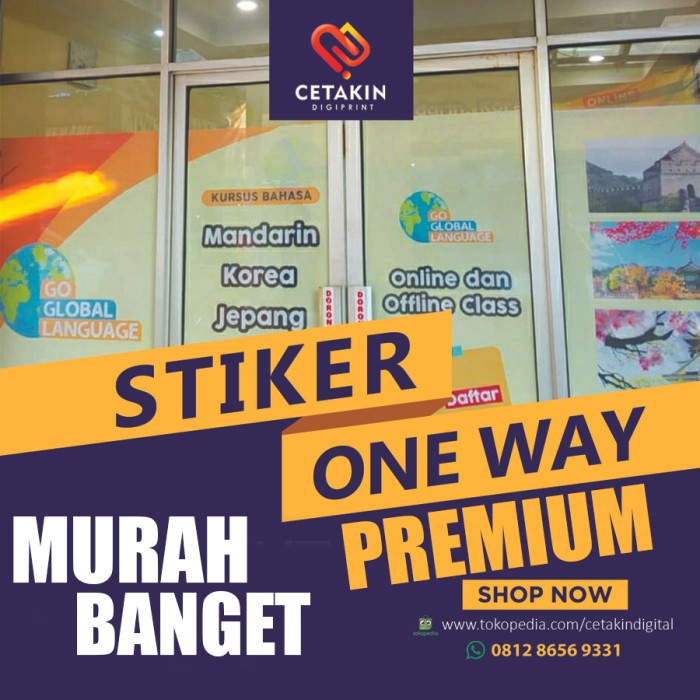 Terlaris Cetak Sticker One Way Vision / Sticker Kaca