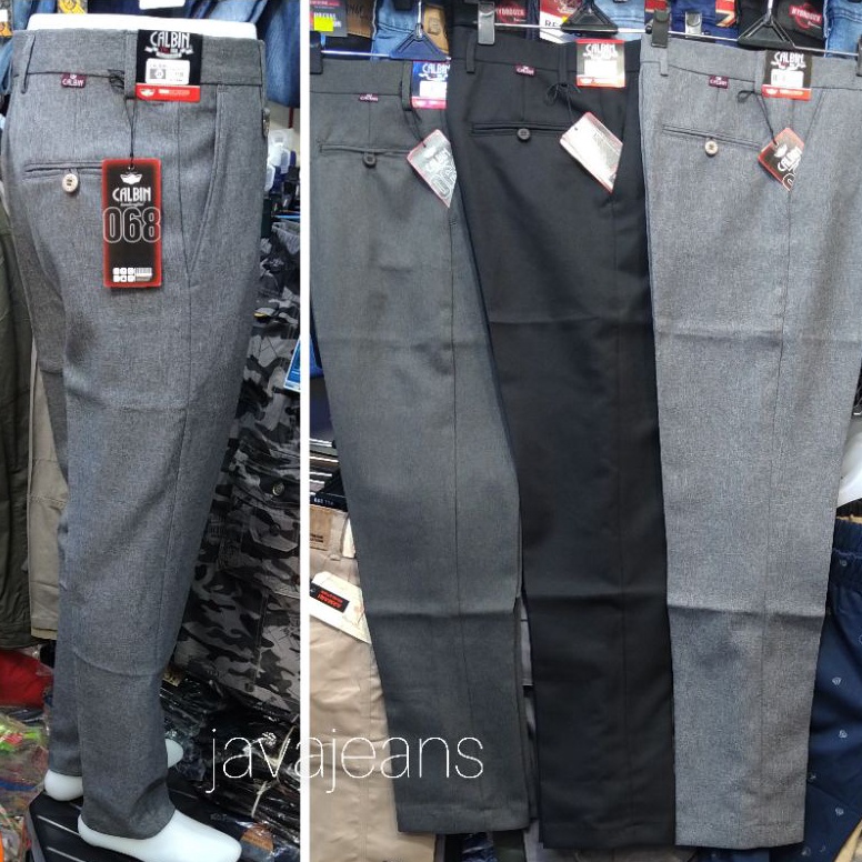 Keluaran Terbaru.. CELANA BAHAN PRIA SLIMFIT, KANTOR /FORMAL CALBIN "original" bahan wol slimfit