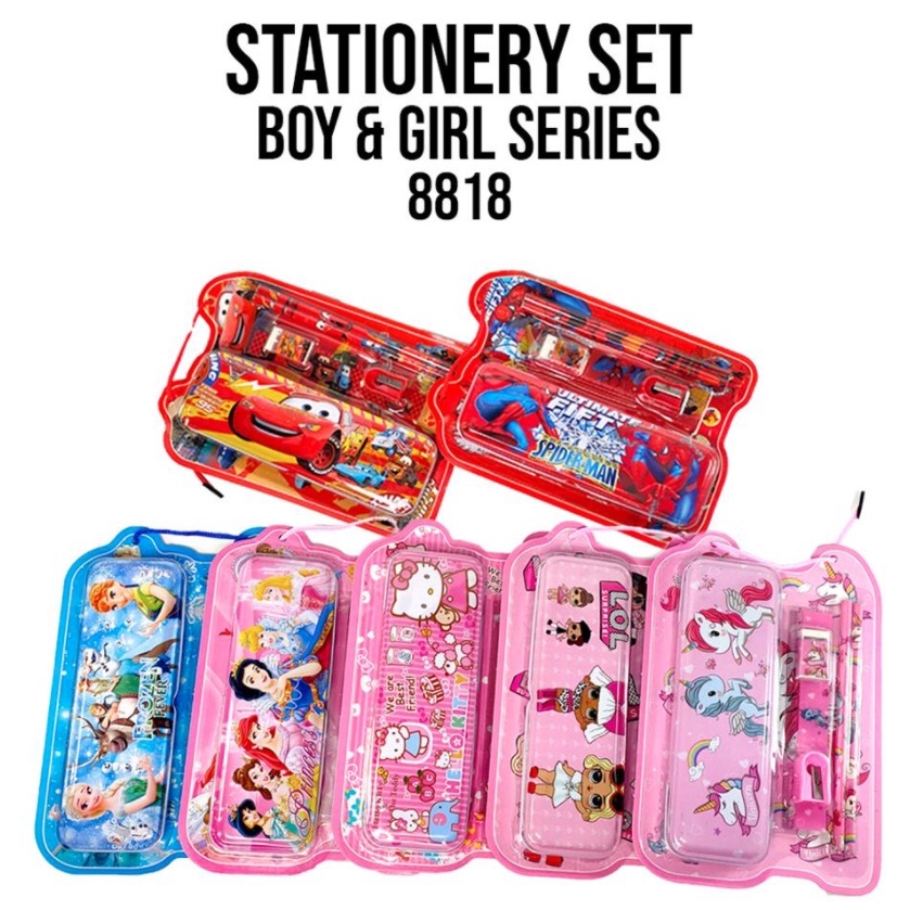 

✥Ready✭➠ Stationery set / Alat tulis set / Paket alat tulis / Stationery set fancy 8818 Dengan Kaleng Q62