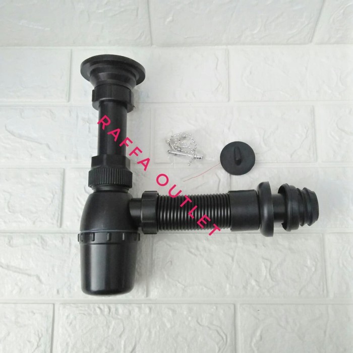 Sifon Wastafel Pvc Black/Sifon Pembuangan Wastafel Berkualitas