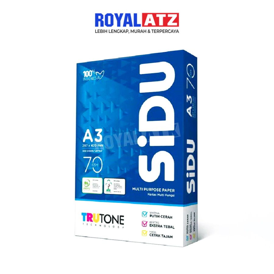 

Kertas A3 70 Gram Sinar Dunia/Rim Kertas HVS Fotocopy Paper A3 70 Gsm