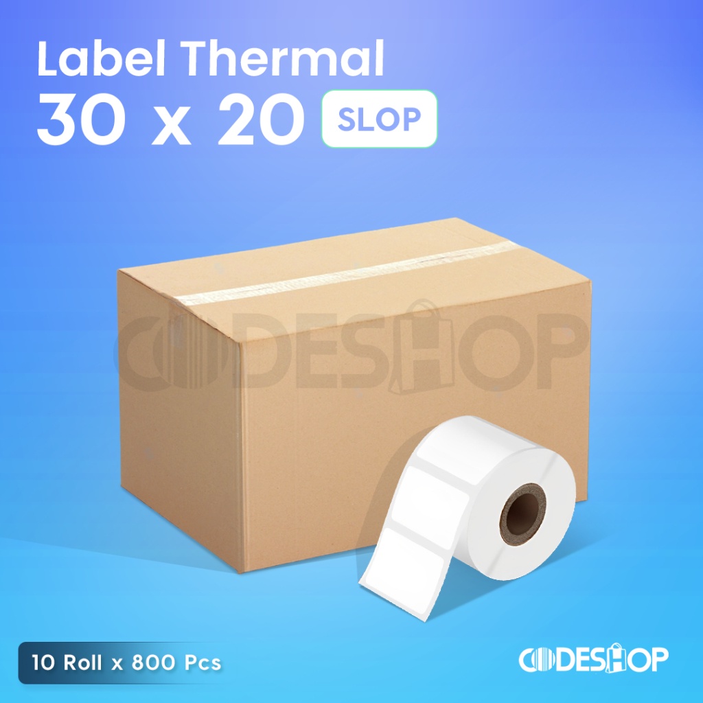 

1 Slop Isi 10 Label Barcode 30 x 20 Direct Thermal 30x20mm 800 Pcs