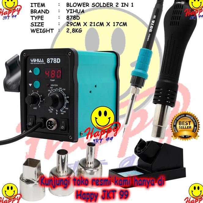 Blower Solder Hot Air Yihua 878D 878 D 2In1 2 In 1 Original
