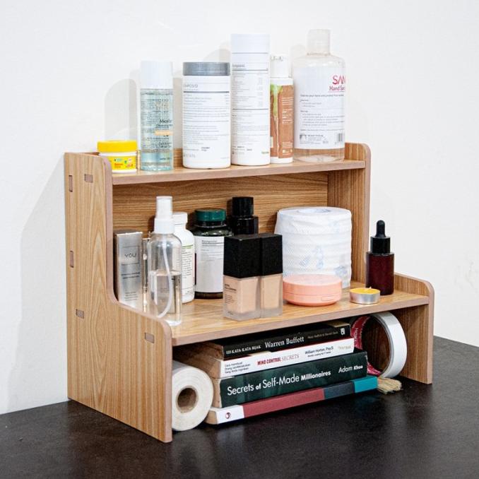 Rak Susun Meja Kayu Minimalis Rak Tempat Alat Tulis Kantor Rak Meja