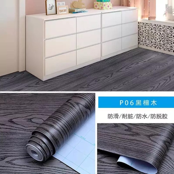 [Wall] Taco Sheet Stiker Wallpaper Motif Serat Kayu Pelapis Furniture Hpl [Lucu]