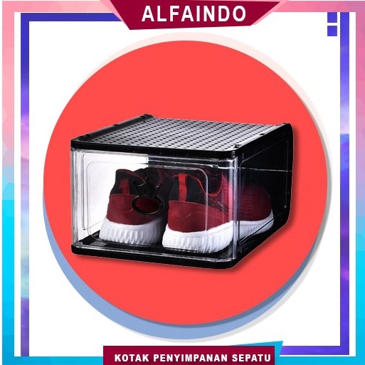 Stok Terbaru.. Kotak Tempat Penyimpanan Sepatu Transparan Tebal Plastik Murah -KS001