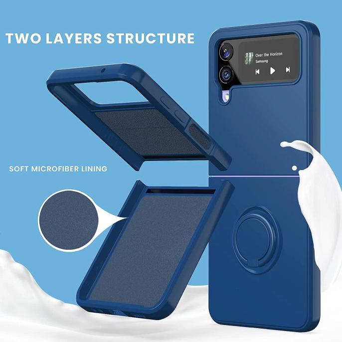 Samsung Galaxy Z Flip 3 5G Case Softcase MACARON WITH RING Casing Hp