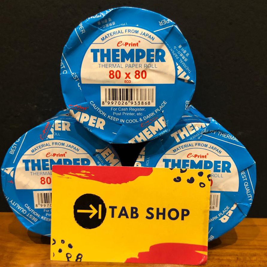

(OH»/N♫> TAB SHOP - EPRINT KERTAS THERMAL THEMPER ROLL 80 X 80 ECO B HITAM - MESIN CASH REGISTER, KASIR, MESIN ATM / MESIN KASIR, ATM, PARKIR / REFILL PRINTER THERMAL EPPOS EP58D, EPSON TMT81i, TMT88iV- siiap.dikirim.!!