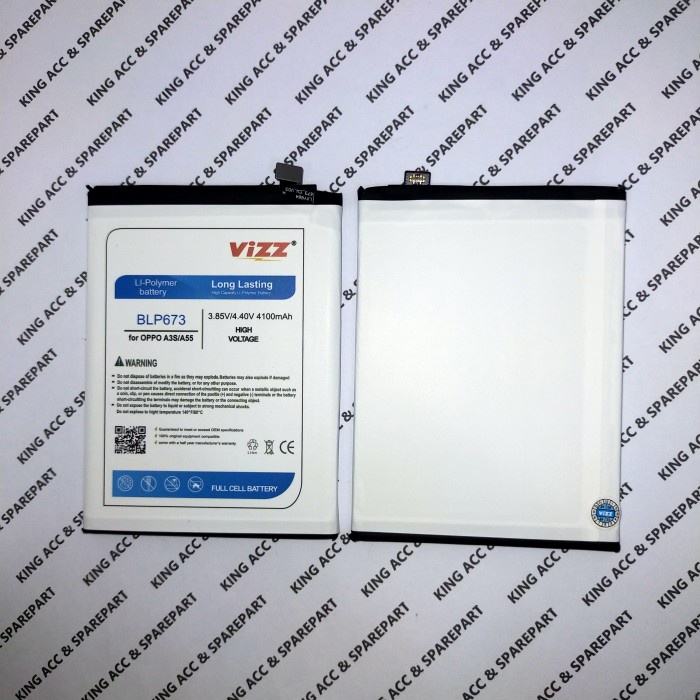 BATT BATERAI BATTERY OPPO A3S A5S BLP673 DOUBLE POWER VIZZ DOUBLE IC
