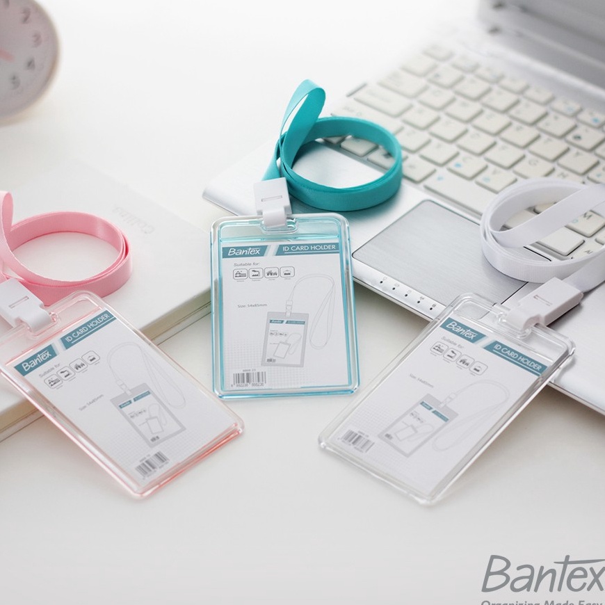 

[PB♡/L☆) Bantex Transparent ID Card Holder Lanyard Portrait #8868/ supeer.keren..!